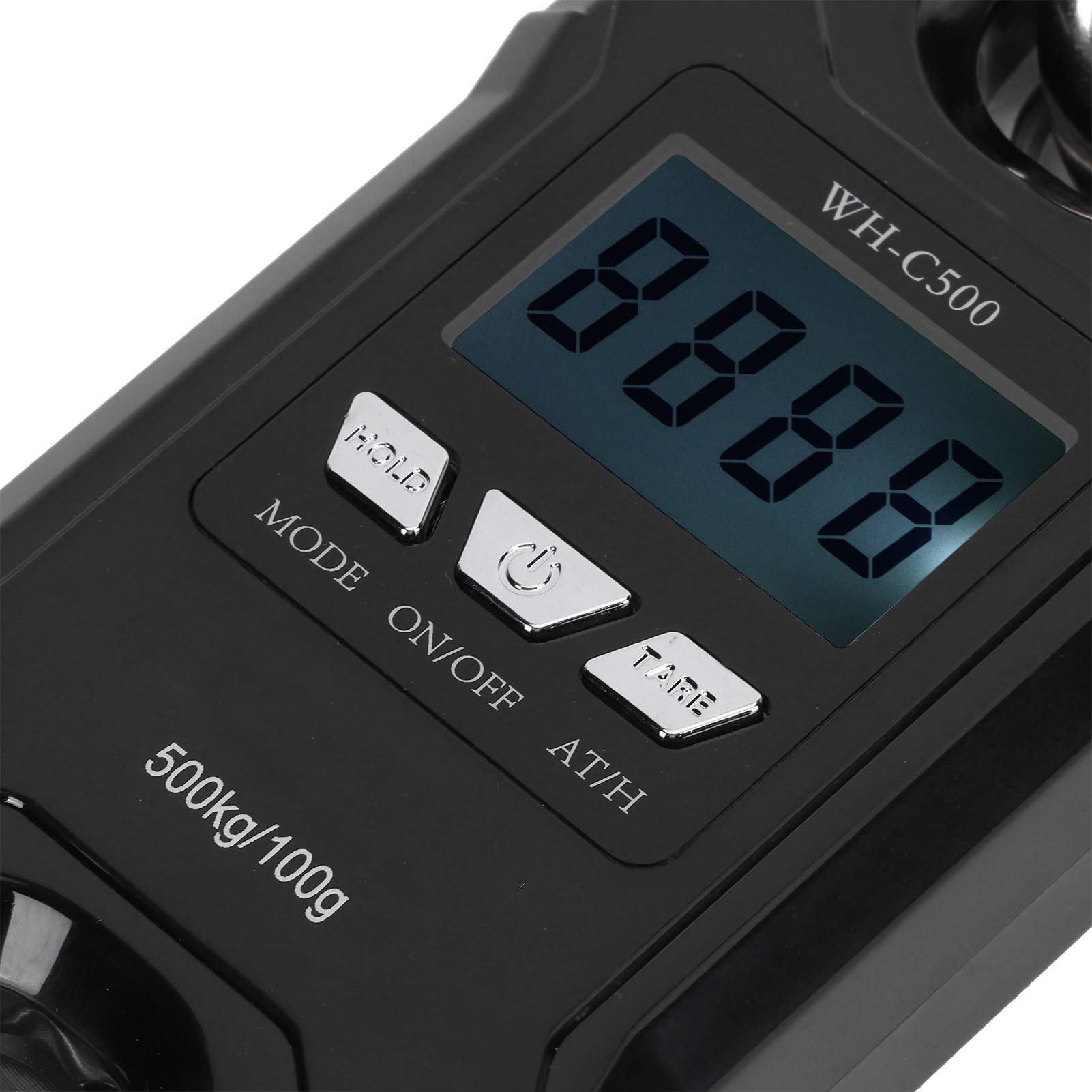 Bilancia Sospesa Digitale, Bilancia Elettrica a LED con Ampio Display, Gancio in Metallo Rimovibile, Conversione unità e Tara, 2 Batterie AAA Alimentate per Viaggi a Casa all'aperto (BLACK)