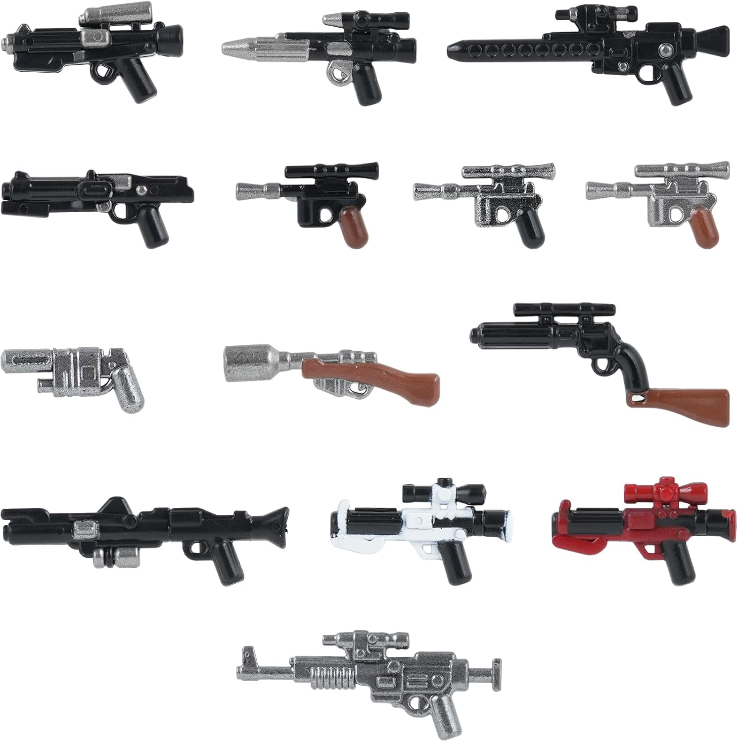 14Pcs Space Wars Minifigs Camouflage Version Weapon Pack Set,Compatible with Most Brand Mini People