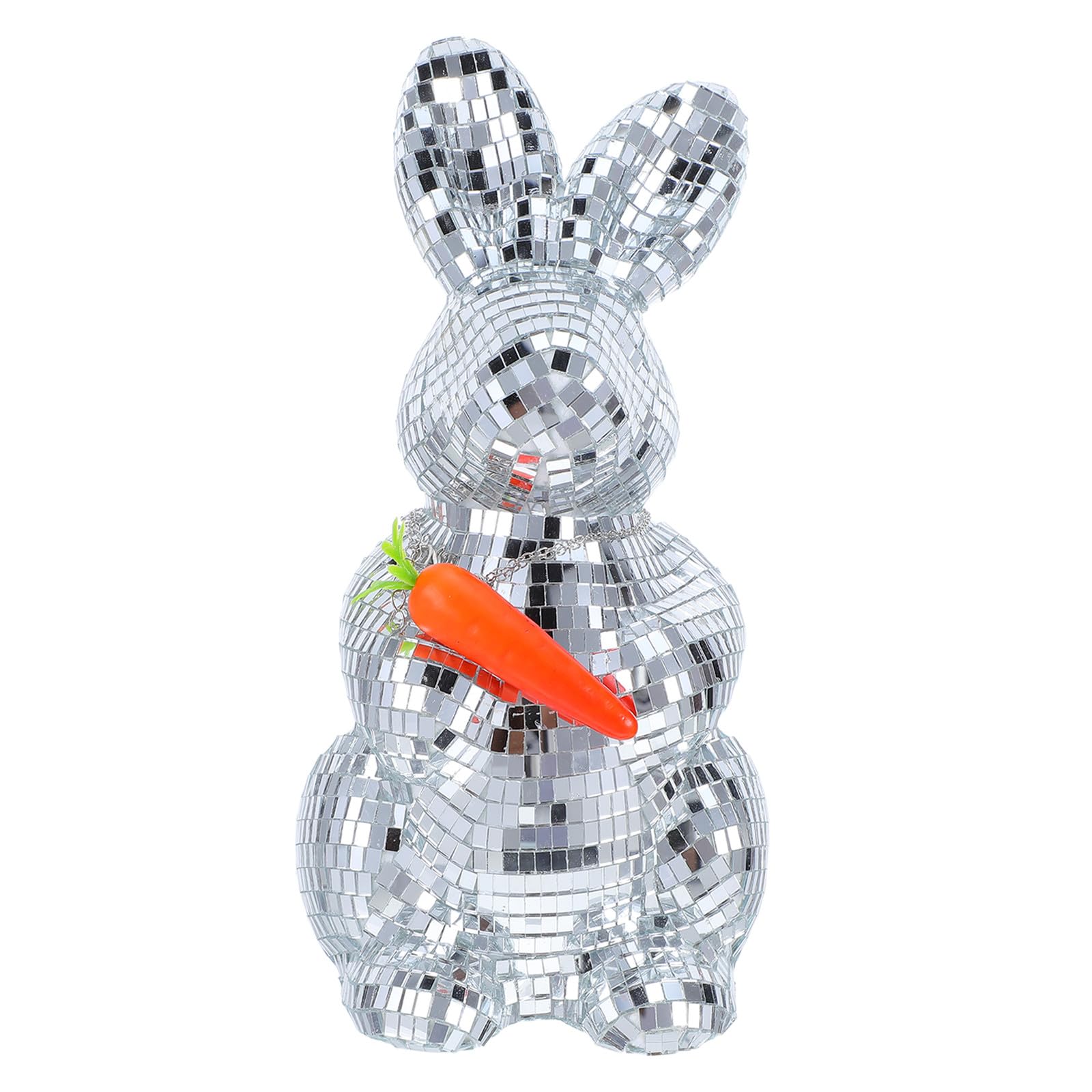 Figurine lapin en verre mosaïque argenté ornement de chambre