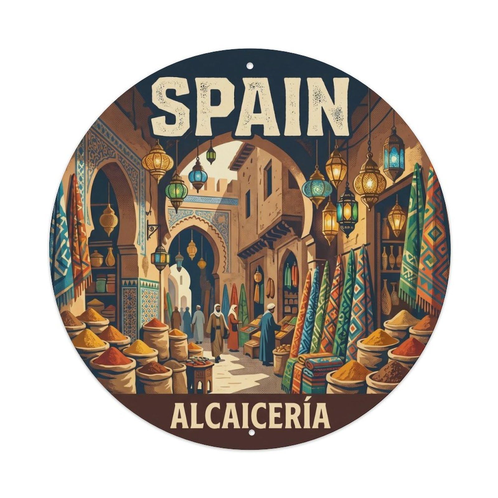 Granada Alcaiceria Spain Landmark Travel Metal Tin Sign