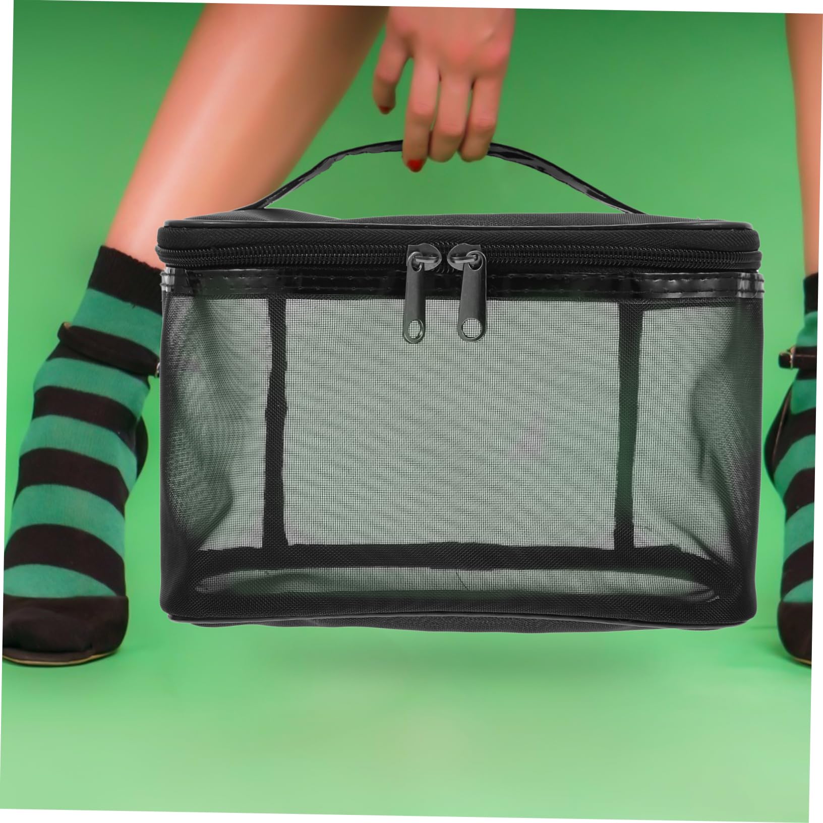 3 Piezas Bolsa De Almacenamiento Neceser De Viaje Estuche Cosmético Transparente Bolsa De Cosméticos Bolsa De Maquillaje Bolsa para El Cuidado De La Piel Viajar Nylon Malla