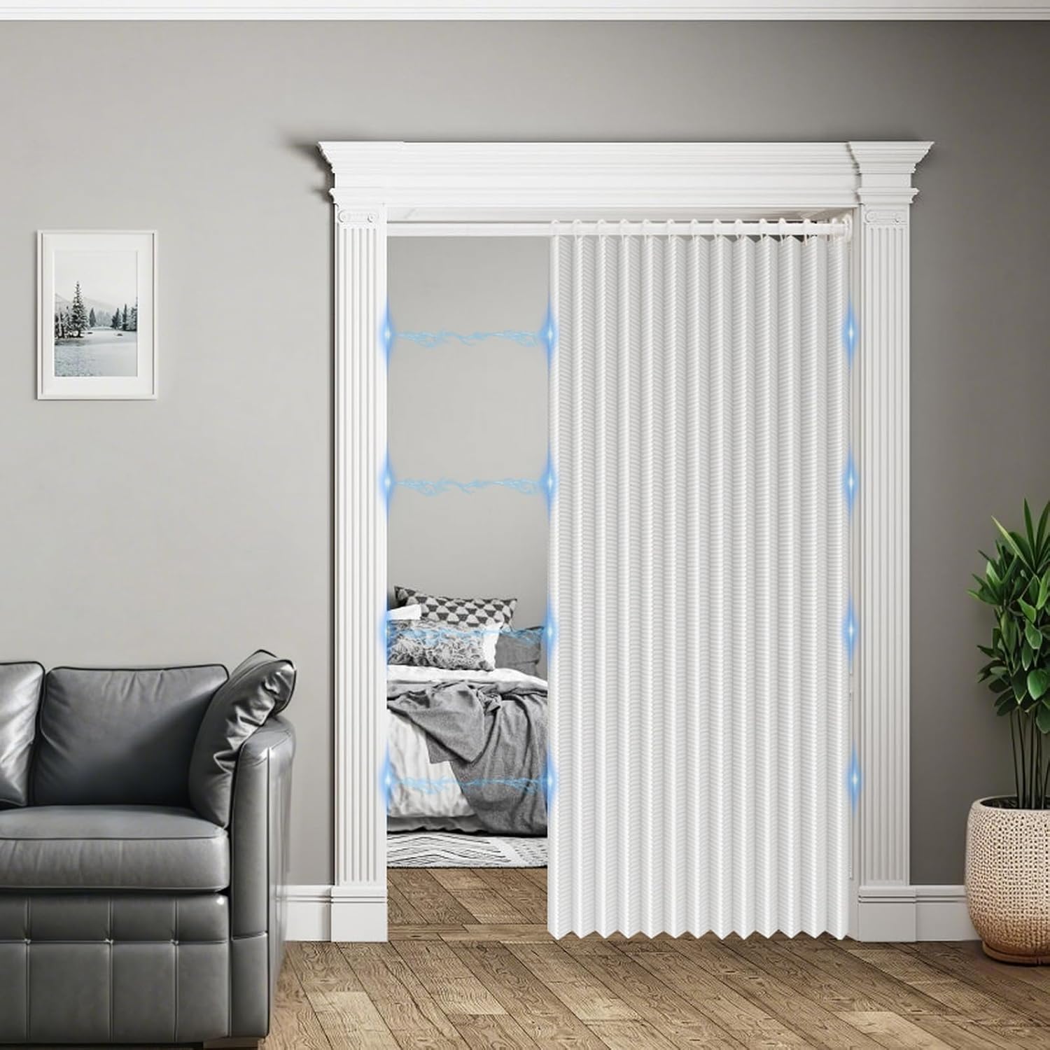 Amazon.com: SK Studio Closet Curtains, Accordion Style Magnetic Folding ...