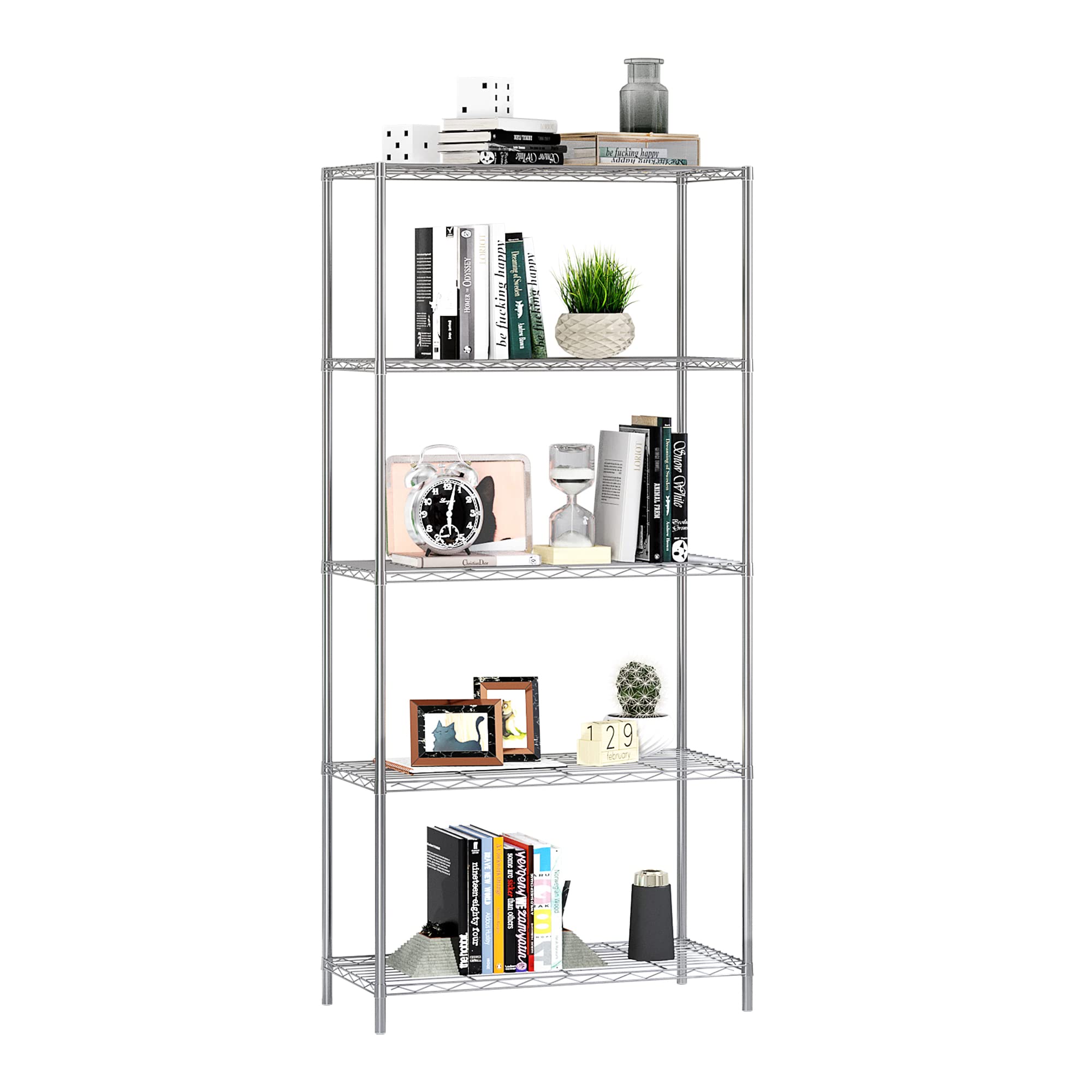 HOMEFORT 5Tier Wire Shelving Unit, Extra Wide Metal Storage Rack, Free