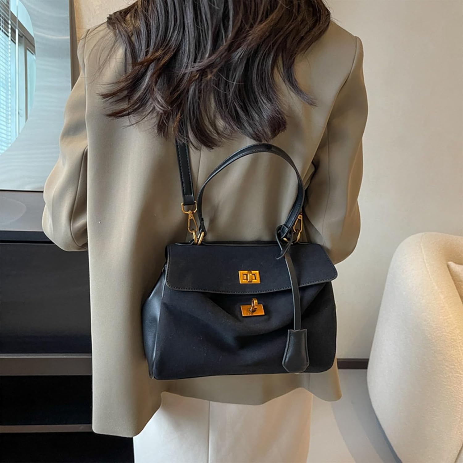 Women's Vintage Top Handle Purse Ladies Crossbody Purses Top Handle Handbags Satchel Bags for Women - Image 5