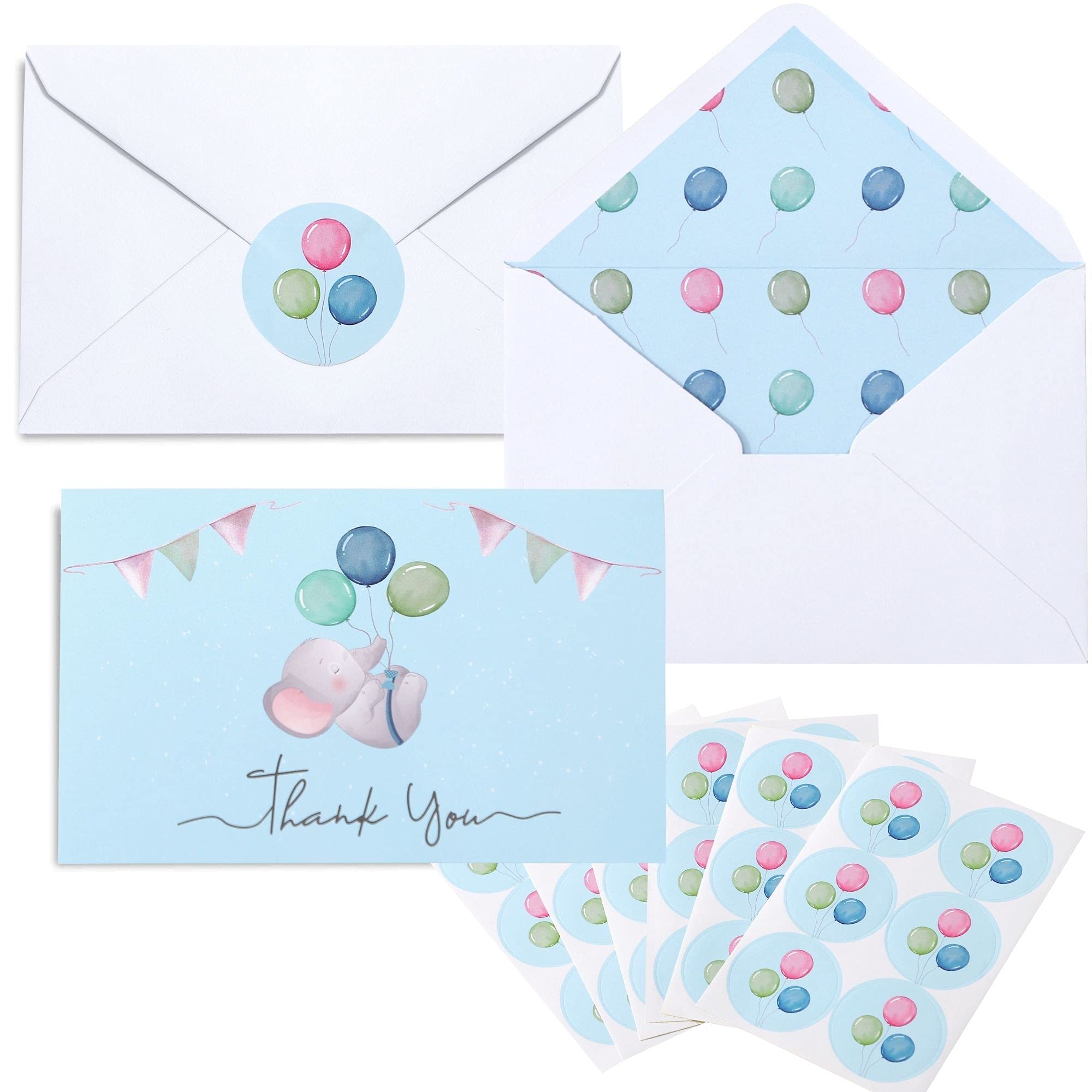 Buy Baby Shower Thank You Cards Boys 36 Pk Elephant Thank You Cards