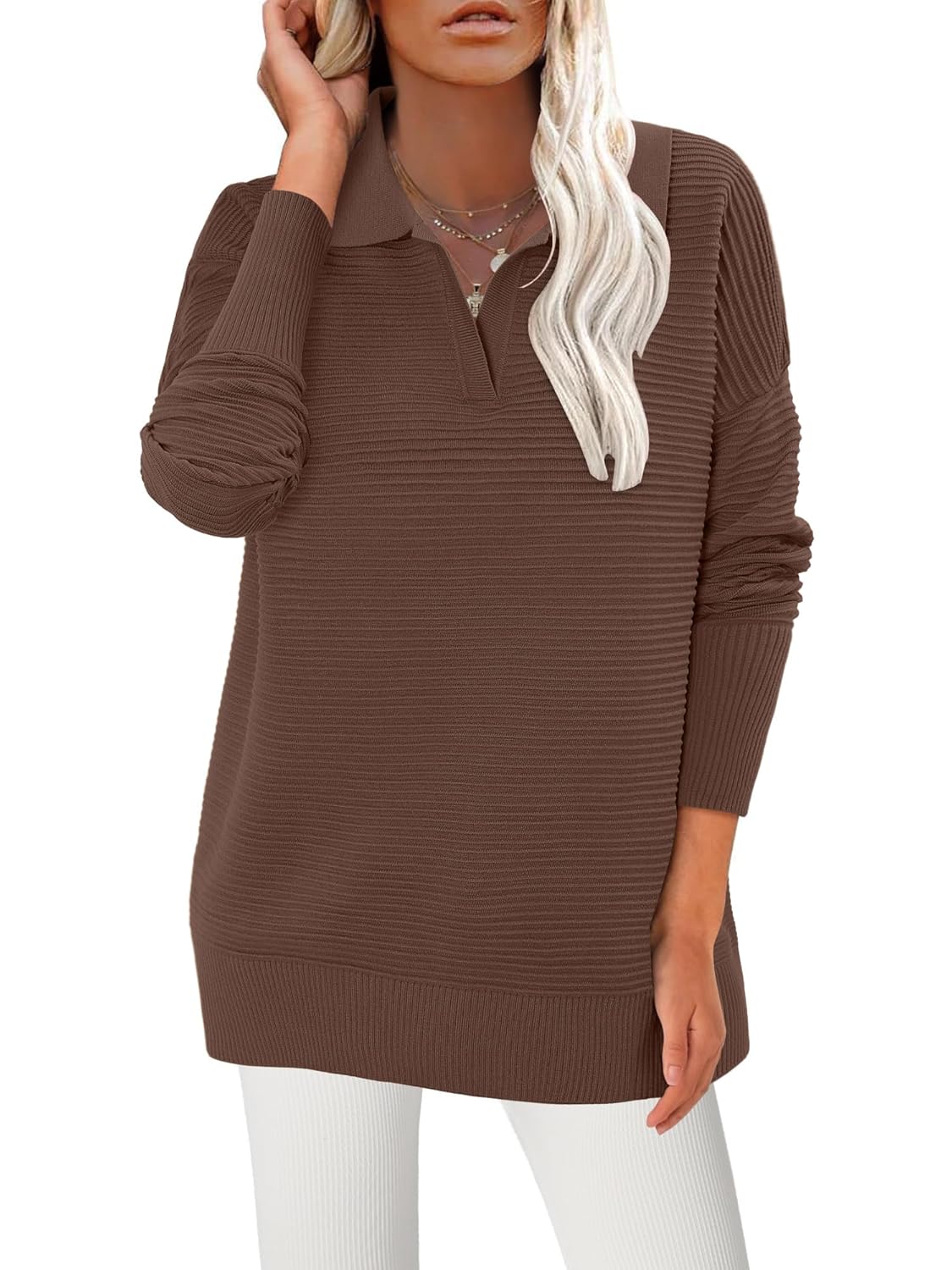 CRAZY GRID Womens Casual Long Sleeve Pullover Sweaters Fashion Ribbed Knit Loose Thumb Holes Jumper Tops