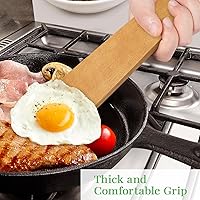 Vista 3 de 3 espátulas de madera, juego de espátulas planas de mango largo de 12 pulgadas para sartenes antiadherentes, cucharas de madera multiusos
