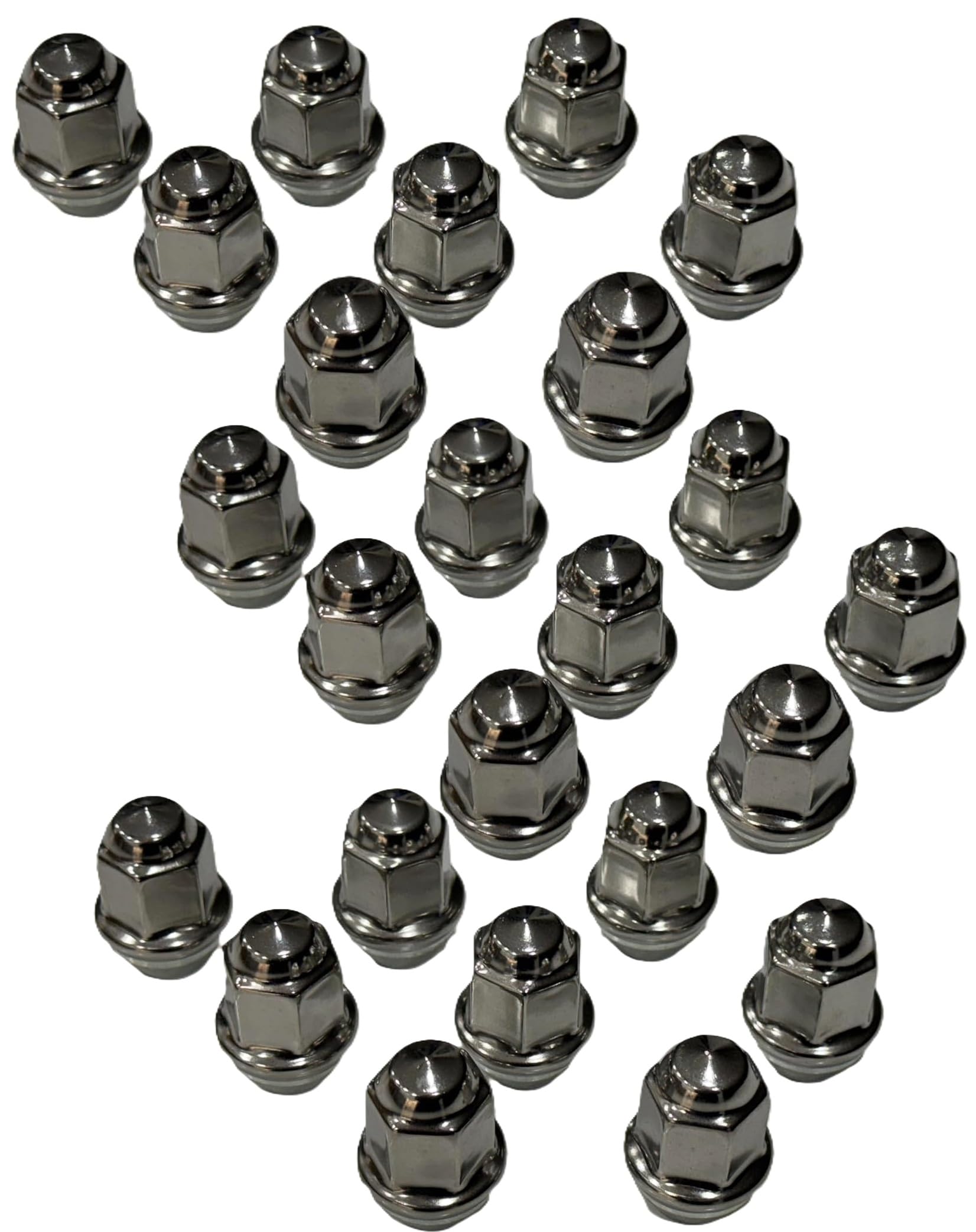eCustomrim 24-Pack Lug Nuts 1/2 Inch Stainless Steel Capped Acorn Bulge Trailer Wheels 1/2-20 Thread