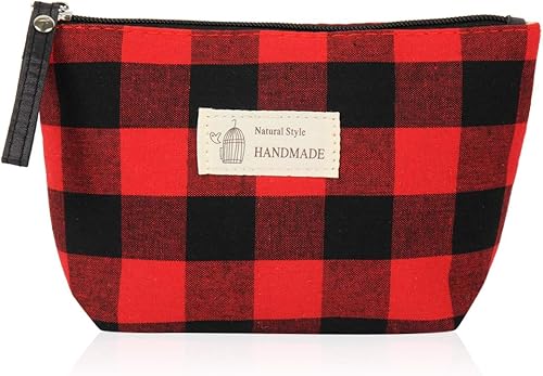 Miniatura 8 de RIAH FASHION Bolsa portátil de viaje para cosméticos, bolsa de maquillaje para cosméticos, organizador de artículos de tocador, monedero a rayas,