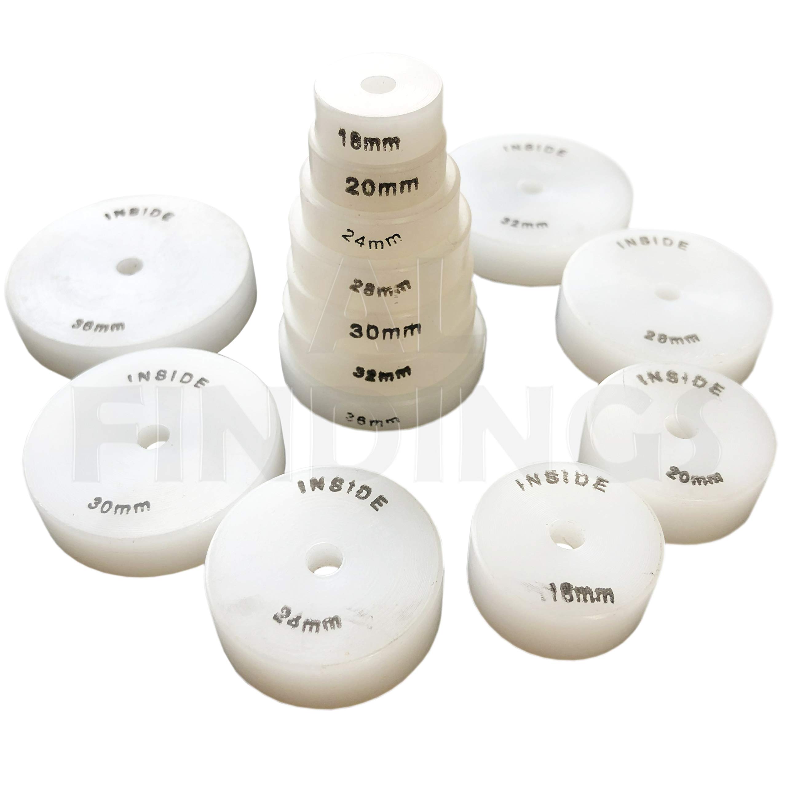 Jewellers Tools 14 Nylon Push On Dies (18-36mm) : for Watch Case Back and Glass Presses (105)