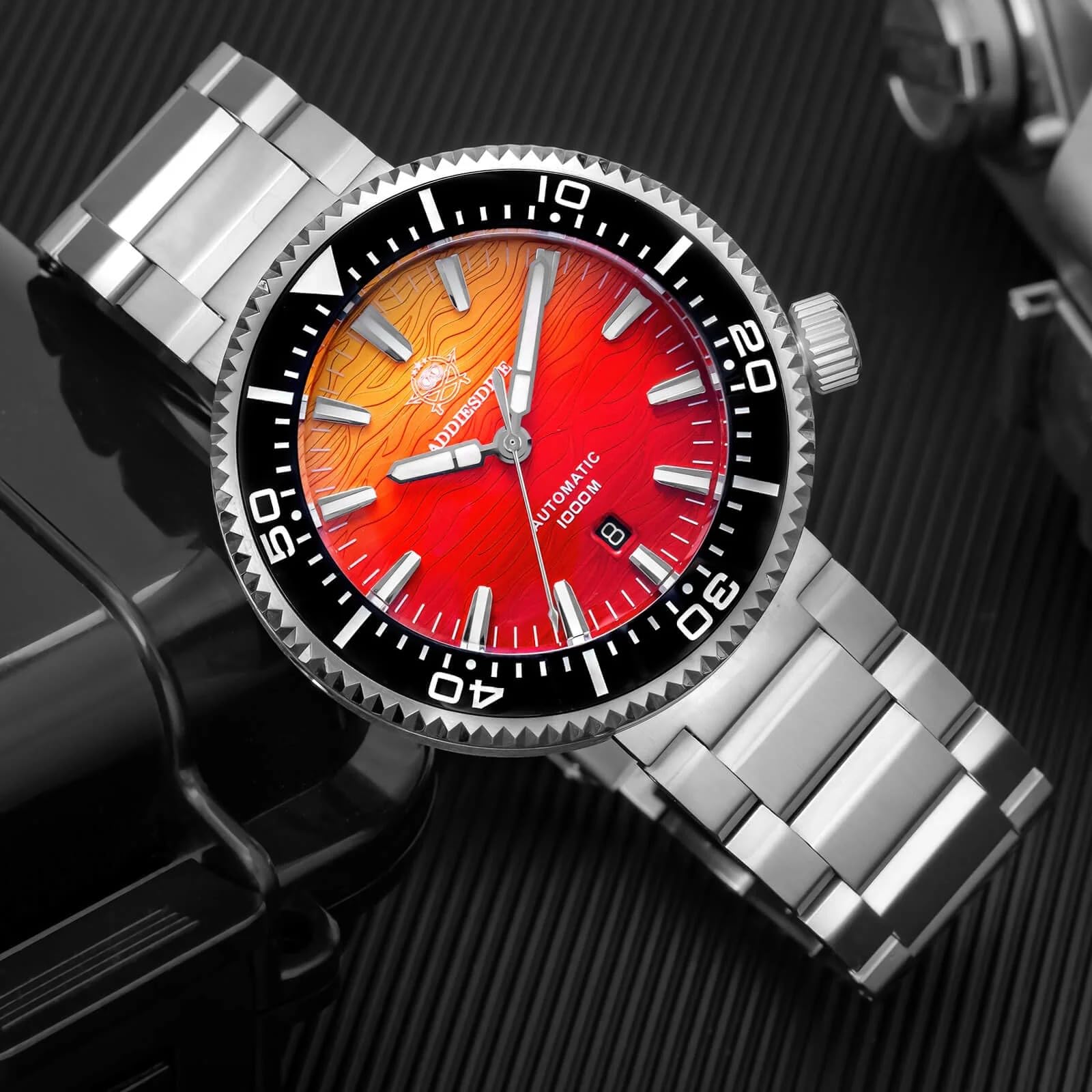 TACTICAL FROG Addiesdive AD2526 46 mm męski zegarek do nurkowania 8215 mechanizm automatyczny