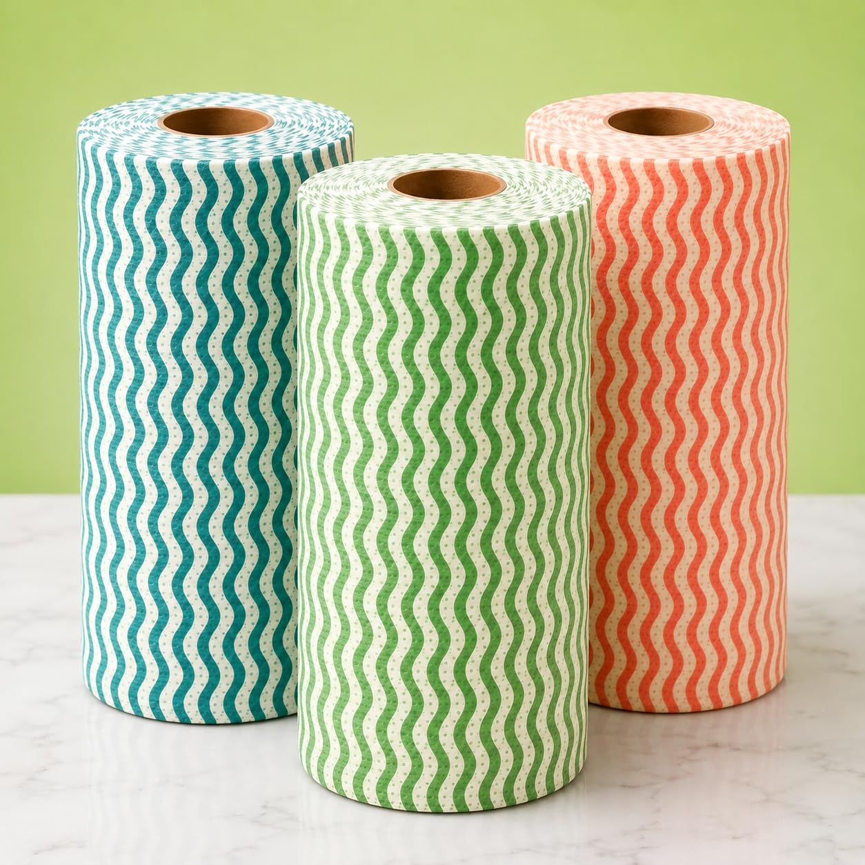 Non-Woven Kitchen Towel Roll | 80 Pulls (Pack of 3) | Wavy Pattern | Washable and Reusable | Highly Absorbent | For Daily Use(Mix Colour)-image-3