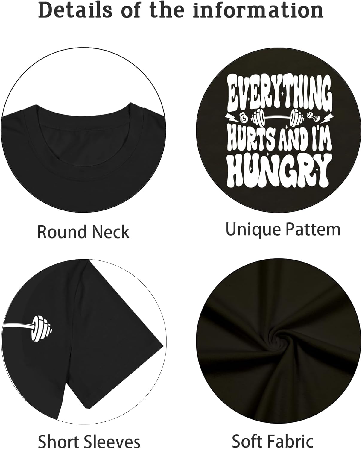 Funny Workout Shirts Women Oversized Be Happy Lift Heavy Shirt Gym Weightlifting Graphic Tshirt Casual Gym Tops - Image 5