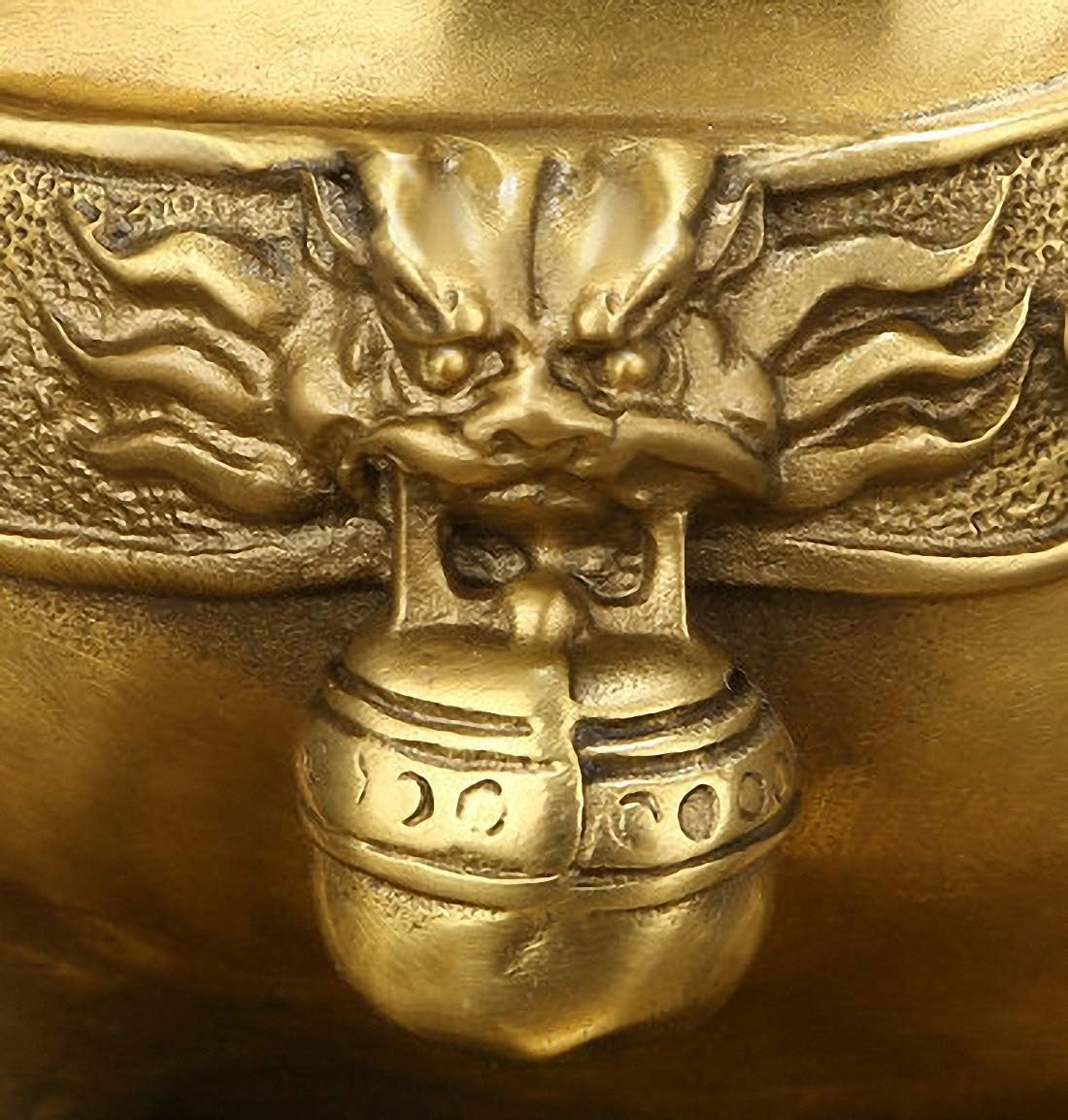 Brass Feng Shui Beijing Foo Fu Dog Guardion Door Evil Lion Statue Pair (17.5" H x 11.7" L x 8" W 19.1lb) : Home & Kitchen