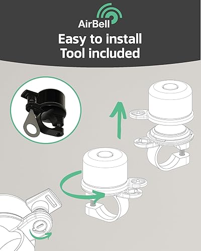 Miniatura 7 de AIRBELL Timbre de bicicleta para Apple AirTag Soporte oculto en la campana Bicicleta antirrobo Aprobado por carretera Herramienta incluida