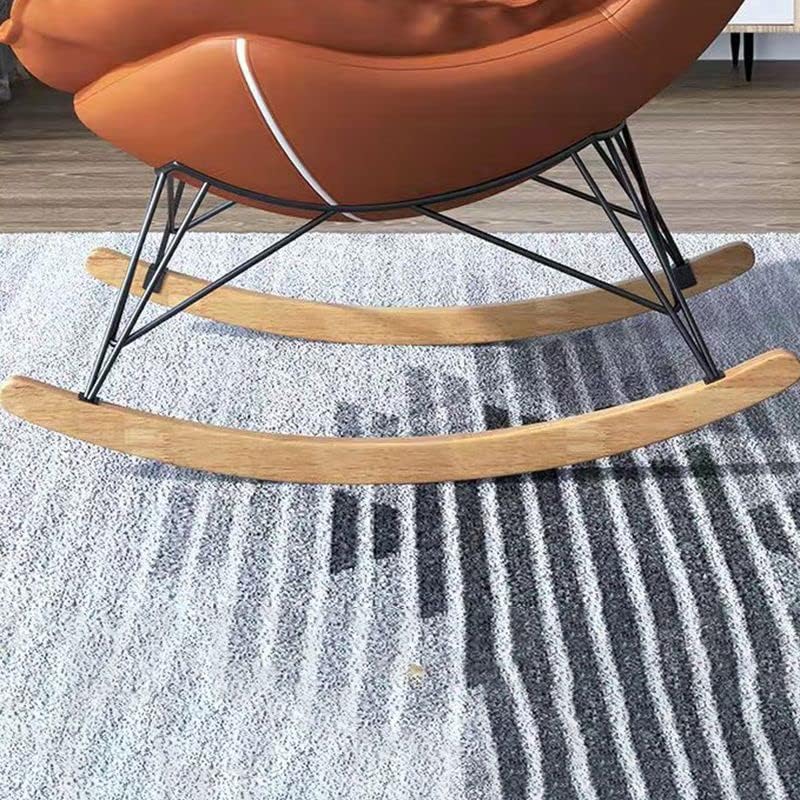 Rocking Chair, Upholstered Glider Chair Nursery Accent Chairs Fabric Armless Chair with High Back Design for Living Room Bedroom Offices, Glider Chair & Ottomans Yellow