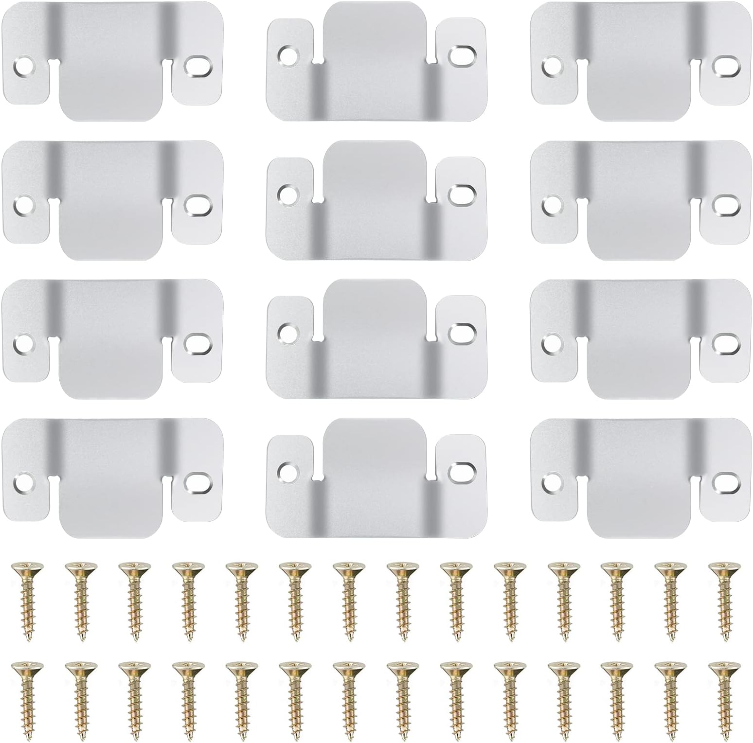 12 Pcs Sectional Couch Connectors Metal Couch Clips Sofa Connector Interlocking Furniture Connector with 28 Pcs Screws