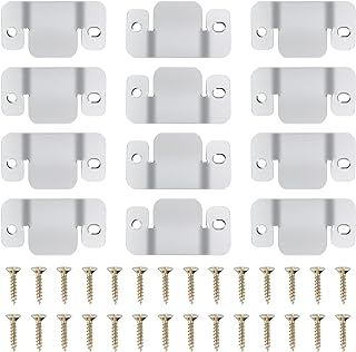 DEEPDREAM 12 Pcs Sectional Couch Connectors Metal Couch Clips Sofa Connector Interlocking Furniture Connector with 28 Pcs Screws