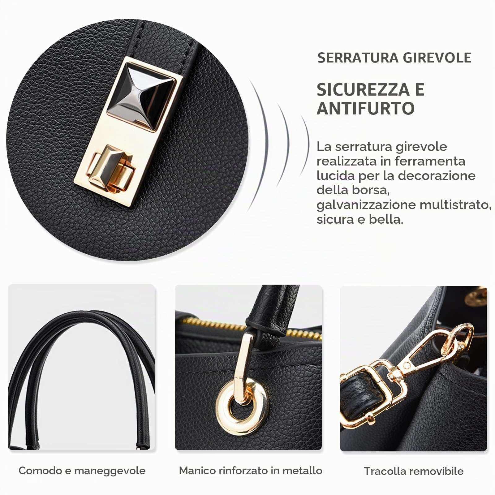 NICOLE & DORIS Borsa a Tracolla Piccola per Donna Elegante Borse a Spalla Moda Multiuso Borsa Mano in PU Pelle Borsa Crossbody Clutch Borsetta Semplice Borsa con Manico Superior Blu Navy