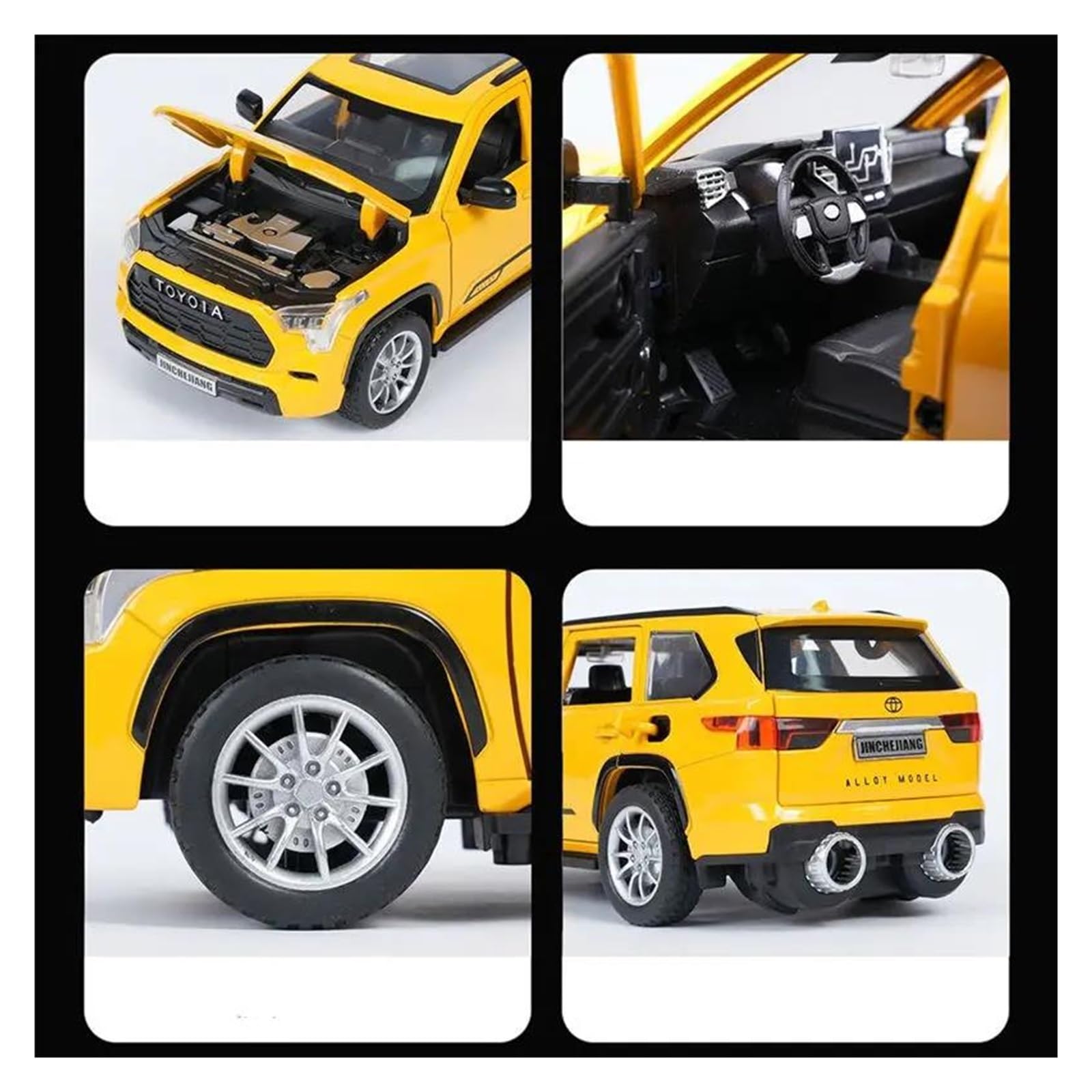 Per Toyota Sequoia-SUV 1/24 Modello In Metallo Pressofuso In Lega Serie Di Simulazione Collezione Di Decorazioni(Gray)