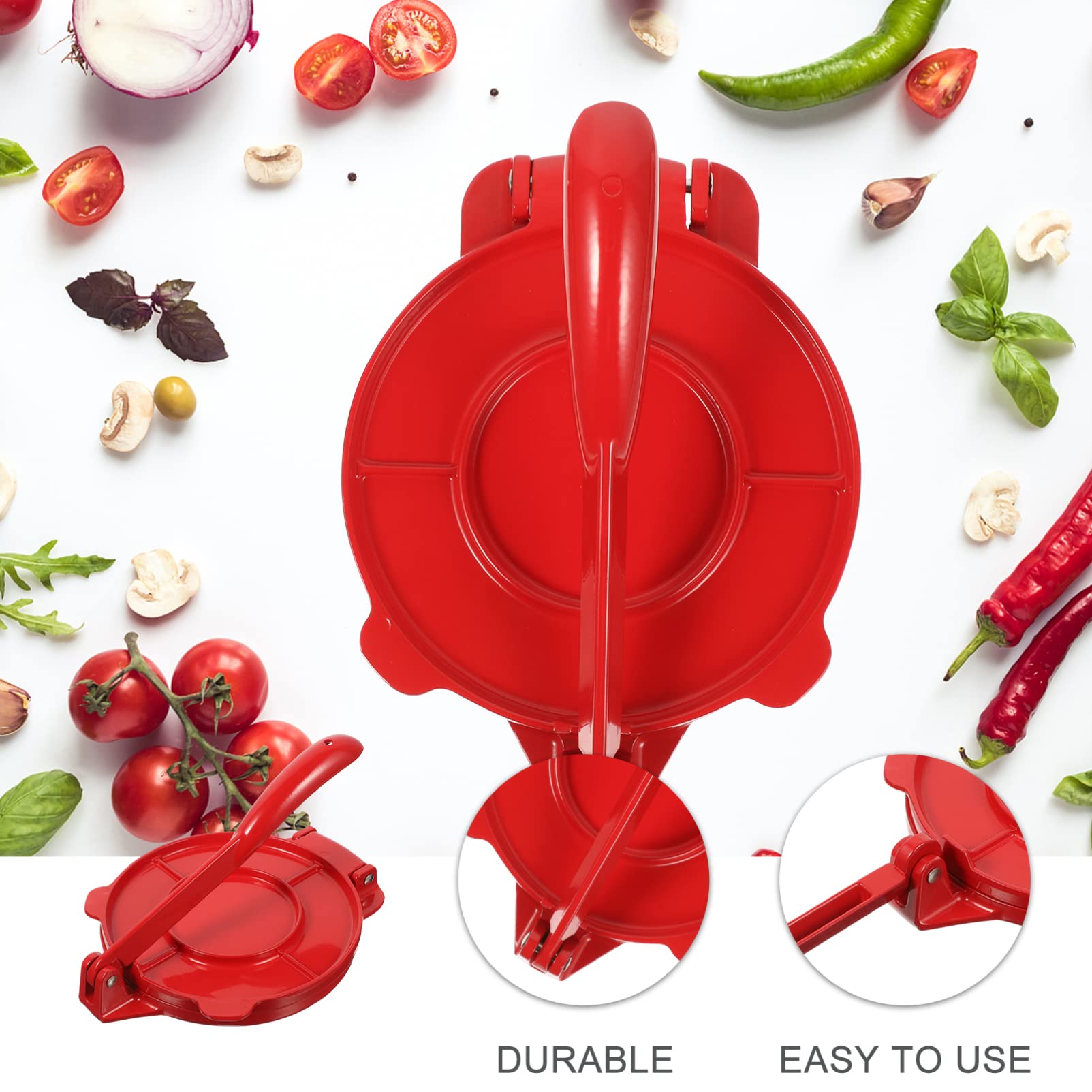Tortilla-Presse, Teigpresse, 12 Zoll, Quesadilla-Maker, Tortilla-Maker-Presse, Empanada-Maker-Presse, Pizzapresse, Onigiri-Form, Tortilla-Presse, Chapati for Drehen, Aluminium-Maiswerkzeuge/20/157