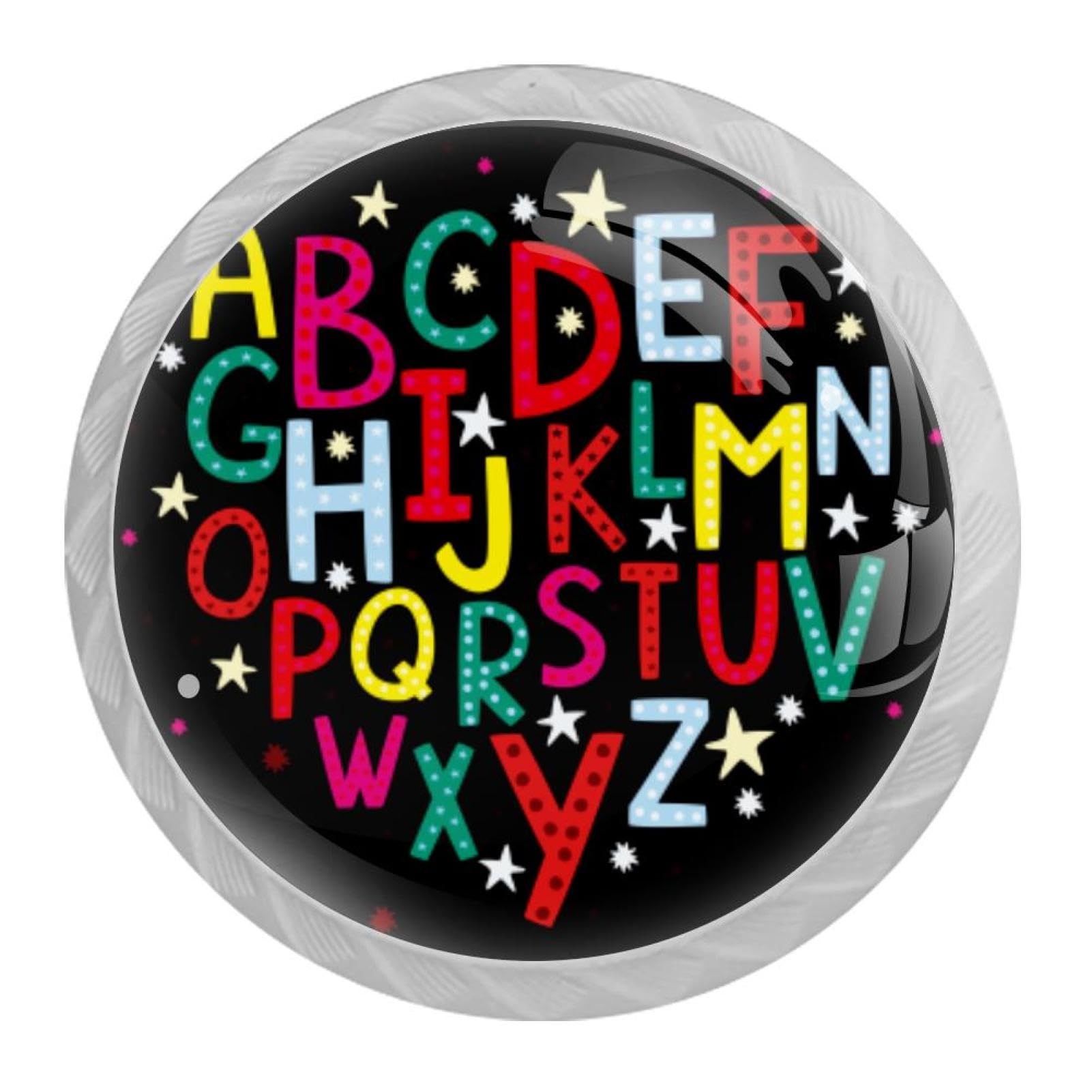 Tqmspg Multi04 4 Pieces Drawer Pulls Alphabet Door Knobs Dresser Handles For Kitchen Wardrobe Cupboard Hardware Furniture