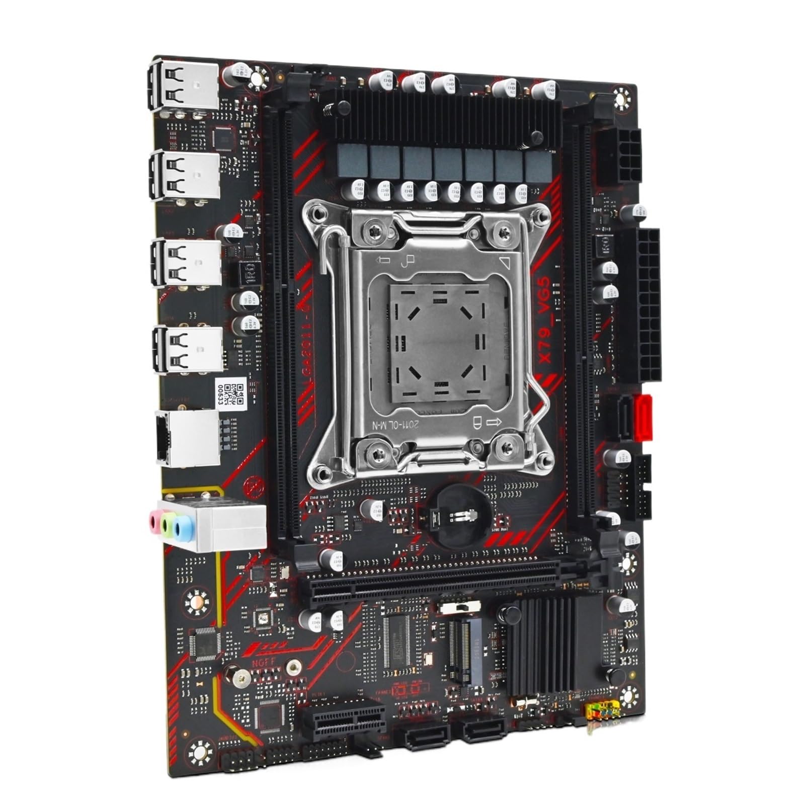 Kit de Placa Base X79 con CPU LGA2011 E5 2630 V2 DDR3, 1 Memoria RAM ECC de 16 GB, Compatible con Ranura M.2 NVME(Motherboards)