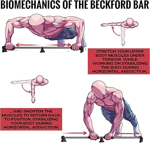 Miniatura 3 de Barra de realce para gimnasio en casa, entrenamiento de estabilidad superior del cuerpo, pecho portátil + constructor de fuerza central