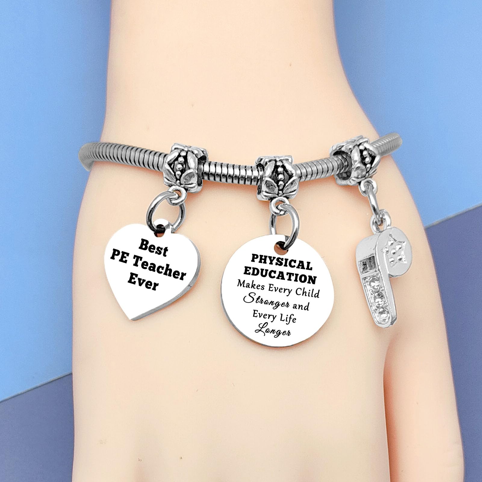 PE Teacher Gifts Bracelet Teacher Appreciation Gifts from Student Physical Education Gift Pe Bracelet Coach Gifts for Women Retirement Gifts for Teachers Graduation Gifts for Her Going Away Gifts