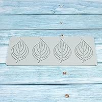 Vista 8 de TUKE Moldes de silicona de hojas huecas, moldes de chocolate con forma de corazón, geometría, molde de silicona 3D, molde de hojas de caramelo