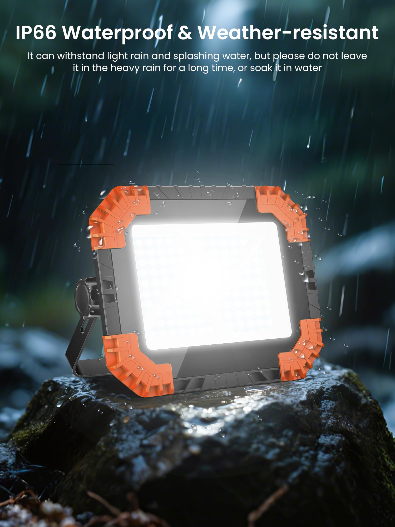 LINKE Foco LED Recargable Solar 2000 Lúmenes 20000mAh, 3 Temperaturas (2700K/4000K/6500K) + SOS, Carga Solar/USB-C, Power Bank IP66, 2 Imanes Potentes, 25h Duración para Taller/Camping/Emergencias