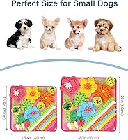 Vista 6 de Tapete de olfateo para perros, gatos, conejos, tapete de alimentación de golosinas para mascotas, 15.4 x 15.4 pulgadas para pequeños y medianos