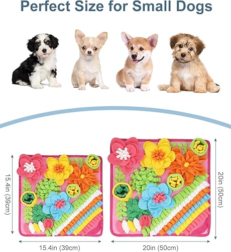Miniatura 6 de Tapete de olfateo para perros, gatos, conejos, tapete de alimentación de golosinas para mascotas, 15.4 x 15.4 pulgadas para pequeños y medianos