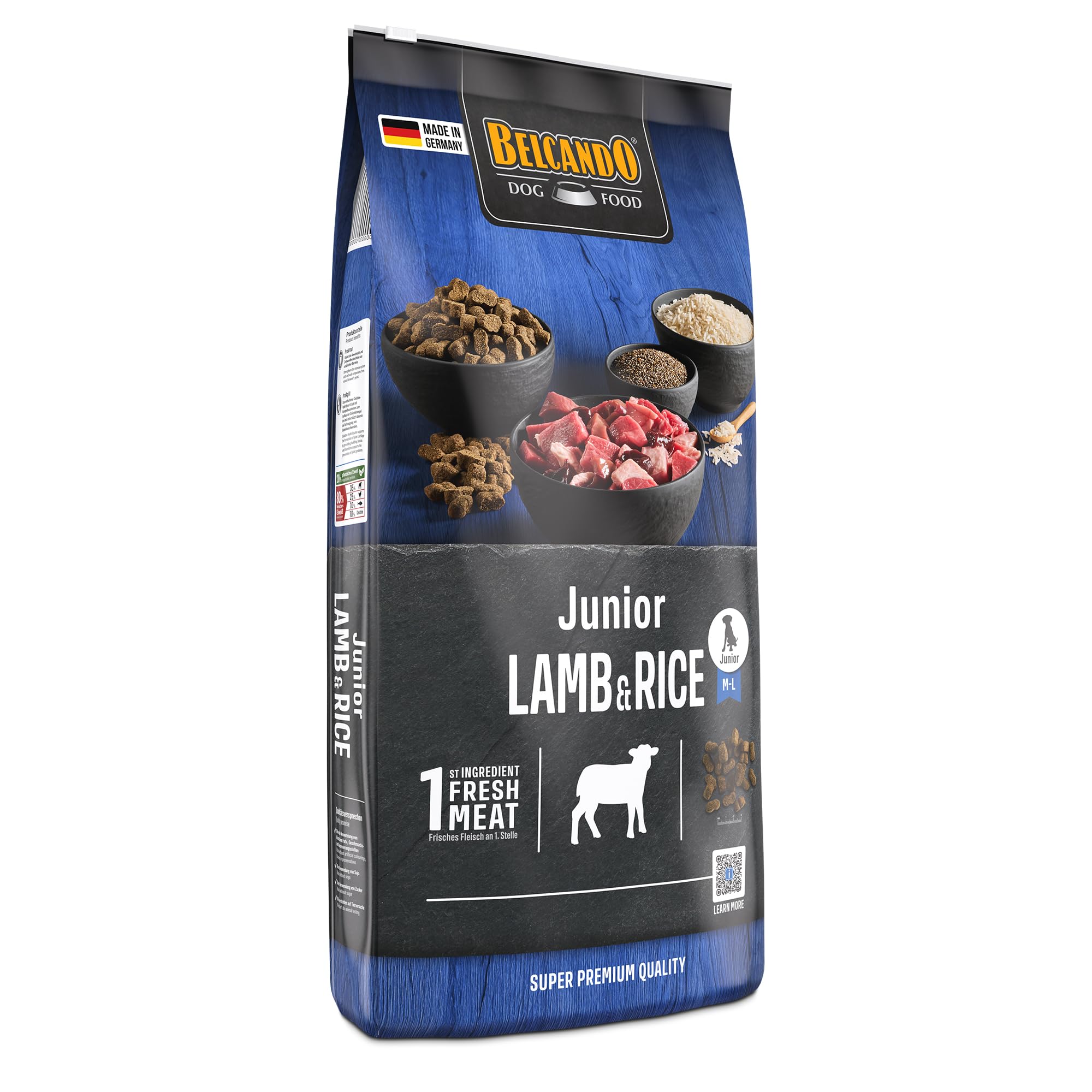 Belcando Junior Lamb & Rice [12,5 kg] Cibo per cani | Cibo secco per cani giovani | Alimento completo per cani giovani di almeno 4 mesi