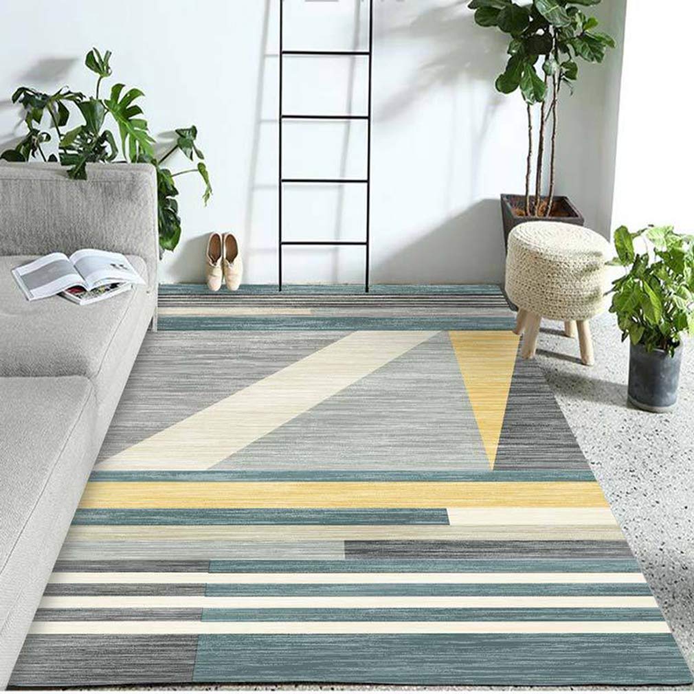 MOXIC Soft Geometric Living Room Area Rugs Rectangular Children Crawling Bedroom Rug Fleece Anti-Slip Carpets Nordic Modern Home Decor Mats Indoor Outdoor Runners Nursery 7' X 10'