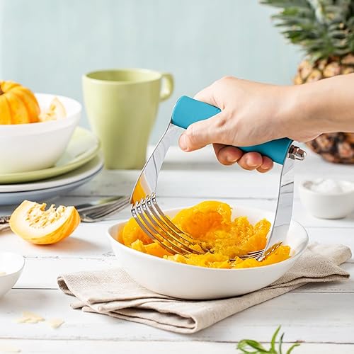 Miniatura 120 de Spring Chef Batidora de masa de tamaño mediano para hornear, herramienta cortadora de masa de acero inoxidable, herramienta manual de cortador