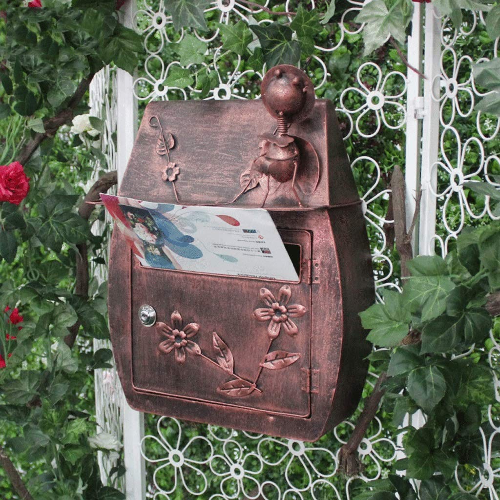 Europäischer klassischer Villa-Briefkasten, pastorale Retro-Wand, mit Schloss, Briefkasten, wasserdicht, für den Außenbereich