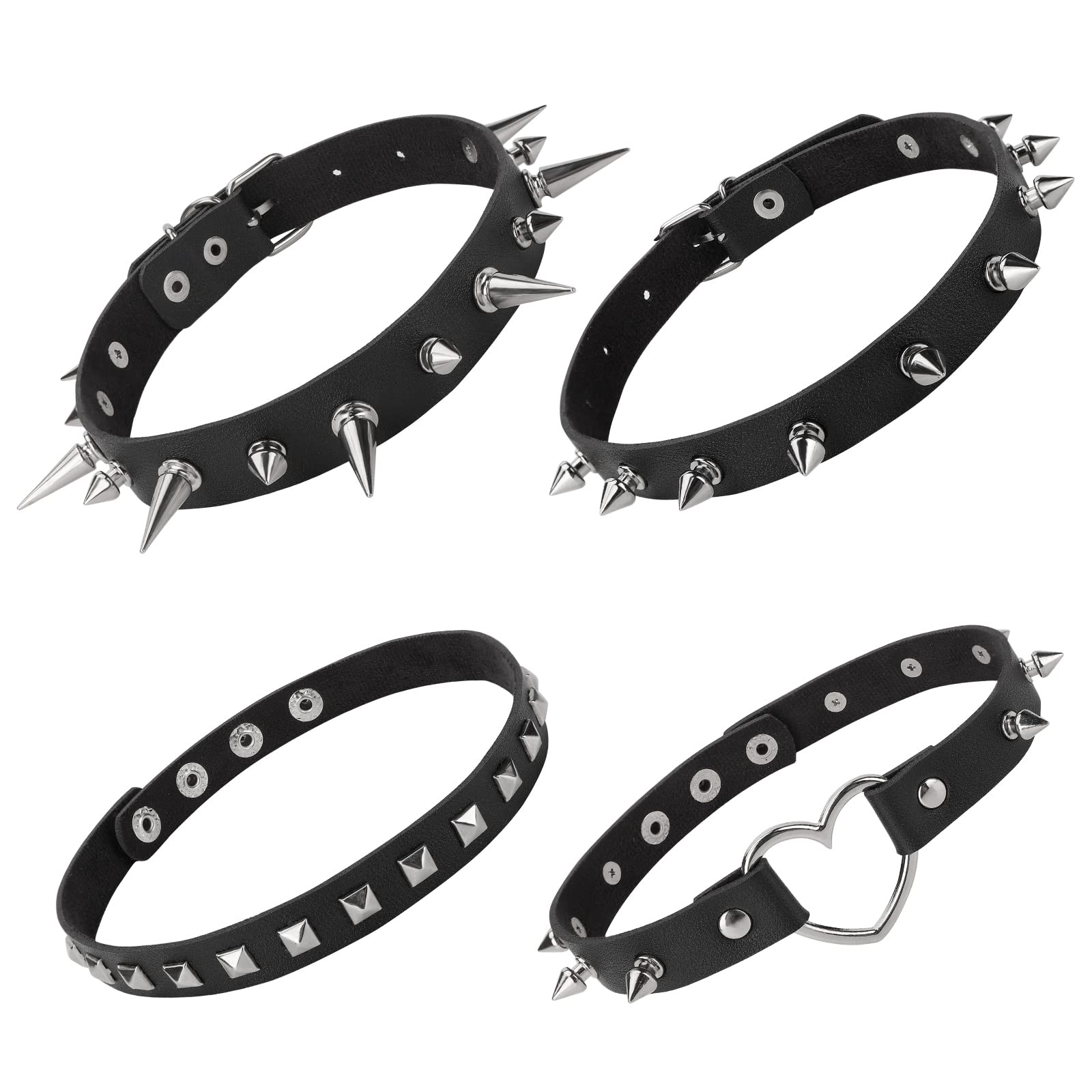 Colliers Ras-du-cou En Cuir Avec Pendentif Hibou – Noir Et Blanc – Style Gothique Punk – Réglable