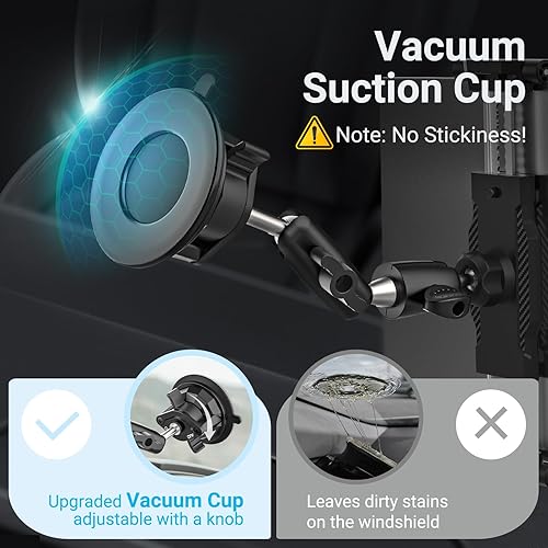 Miniatura 5 de Soporte para parabrisas de automóvil, con ventosa fuerte y brazo ajustable de metal, soporte de vehículocamión para iPad Pro 12.9AirMini, Galaxy