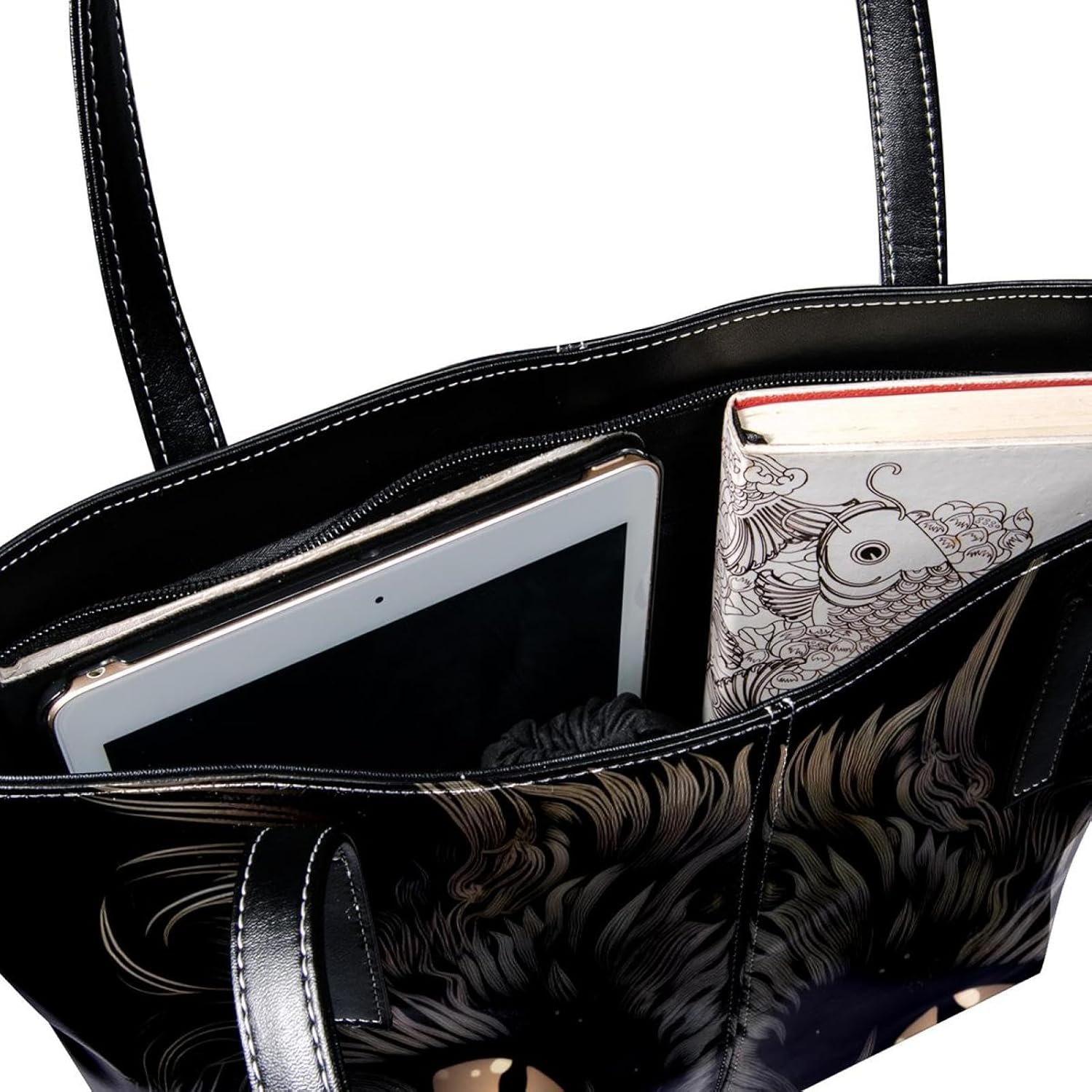 [YTYVAGT] 女性用財布、トートバッグ美学、レディーストートハンドバッグ,黒猫の目