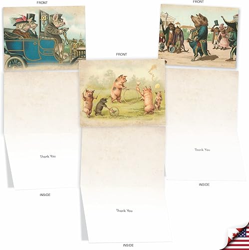 Miniatura 10 de The Best Card Company - 10 tarjetas de agradecimiento surtidas con sobres, juego surtido de tarjetas de agradecimiento de 4 x 5.12 pulgadas - Gatos