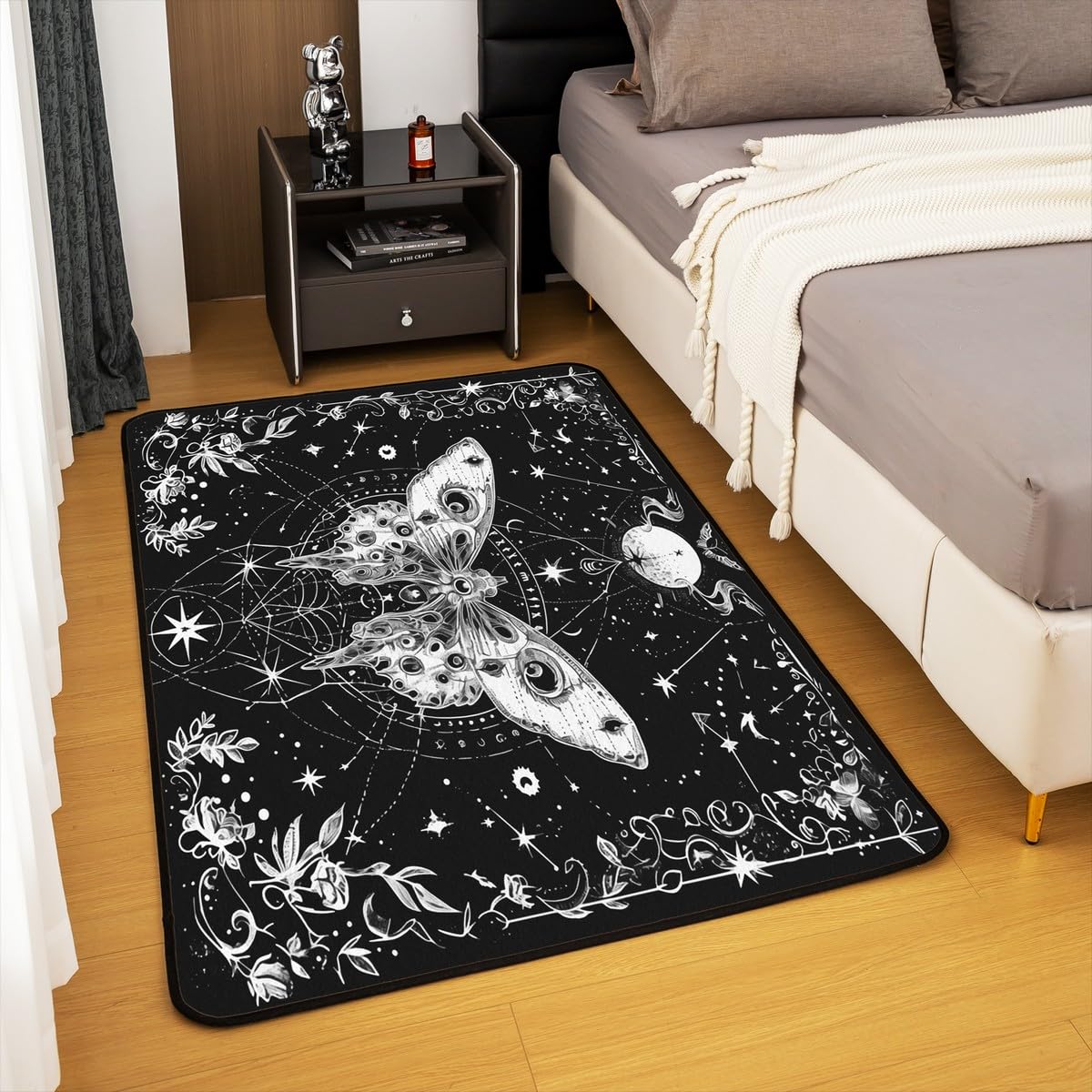 Homemissing Tapis de salon motif soleil et lune - 100 x 150 cm - Style bohème - Pour enfants et adultes - Motif galaxie - Astrologie - Tapis décoratif d'intérieur