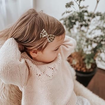 Baby Girl Hair Clips Set 20Pcs Tiny 2 Toddler Hair Bows Fully Covered Barrettes Clips for Babies Kids Small Hair Accessories