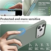 Vista 331 de GONEZ Funda de silicona para iPhone 15 Pro Max, compatible con Magsafe, protector de cámara + protector de pantalla, forro de microfibra suave Negro