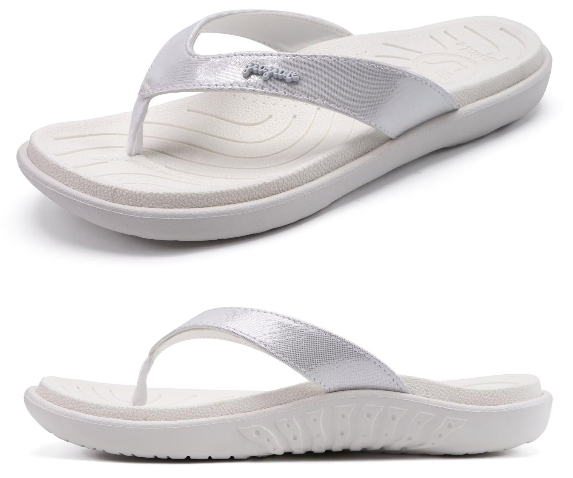 jiajiale Infradito Donna Moda Ortopediche Estive Comode Pelle Supporto Arco Plantare Flip Flop Doccia Spiaggia Piscina Aperte Mare Leggere Eleganti Ciabatte Antiscivolo Gomma Suole