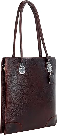RICHSIGN LEATHER ACCESSORIES Full-Grain Natural Leather Ladies Purses Shoulder & Handbag Top Handle Bags For Women Office ...