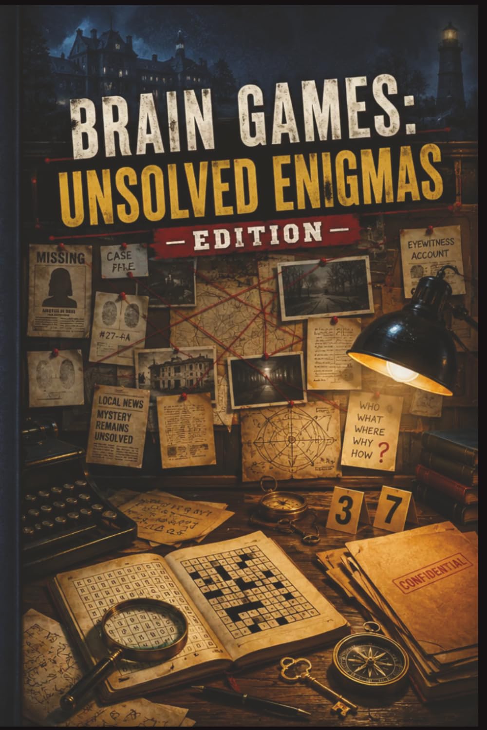 Brain Games: Unsolved Enigmas Edition: 60 Challenging Puzzles for Armchair Detectives – Solve the Mystery of Hidden Clues, Cold Cases, and Criminal Evidence
