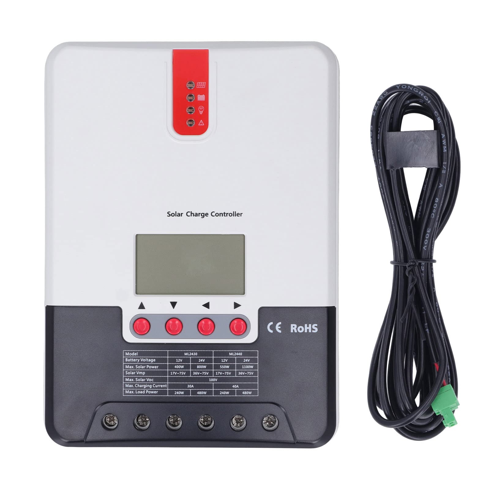 ViaGasaFamido Regulator ładowania Słonecznego MPPT 30A 12V 24V z