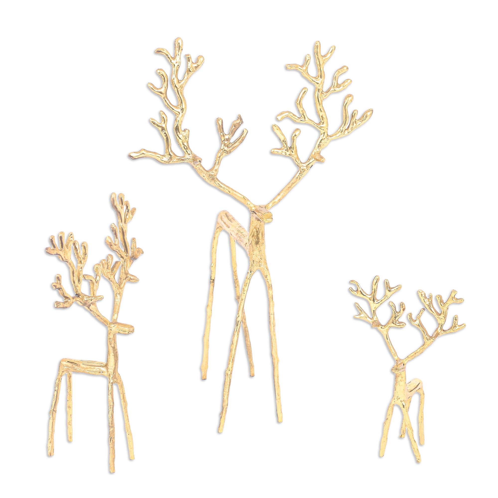 NOVICA from Thailand 'Family of Deer'