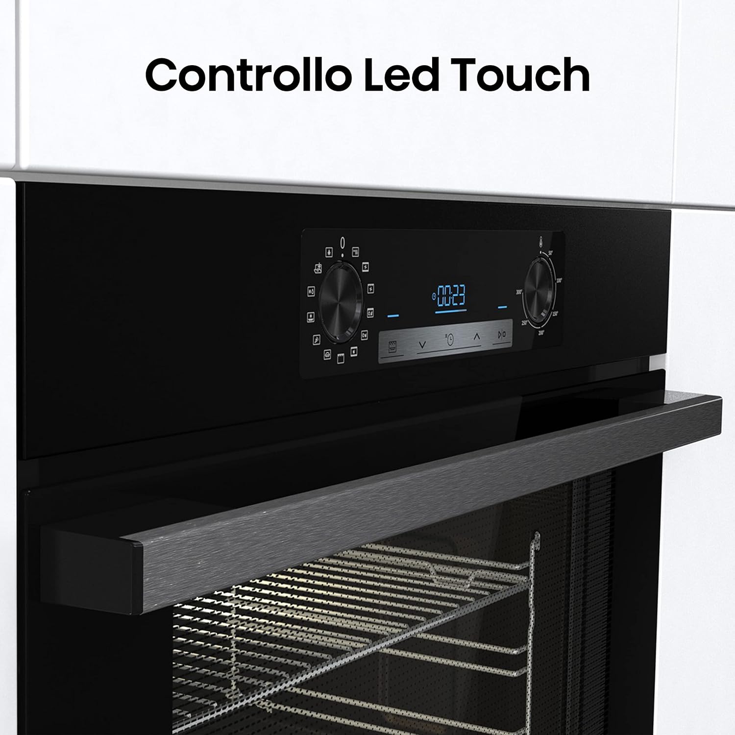 Hisense O65226AXS, Forno Elettrico da Incasso, Multifunzione Termoventilato con Vapore, Capienza XXL 77L, Pulizia AcquaClean, 13 Funzioni di Cottura (Pizza 300°C e AirFry), Inox Anti-impronta [Classe di efficienza energetica A]